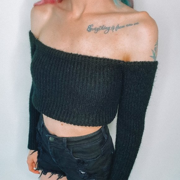 TIC:TOC Black Knitted Over The Shoulder Sweater - Picture 5 of 5